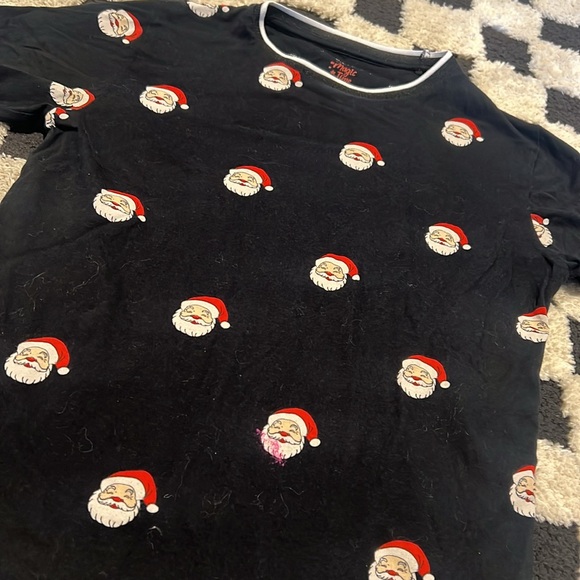 Denim & Flower Black Santa Print Kids T-Shirt - Picture 3 of 8